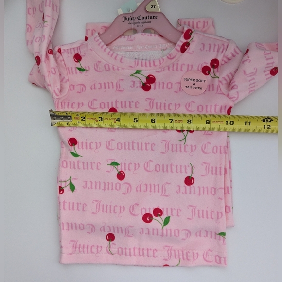 NWT Juicy Couture Girls (2T) Sweetheart Cherry 2-Piece Pyjama/Sleep Set - Picture 12 of 16